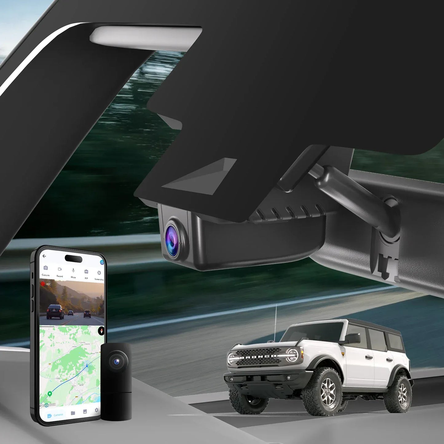 Premium 4K OEM Dash Cam for Ford Bronco | Invisible Dashcam [2021-2025]