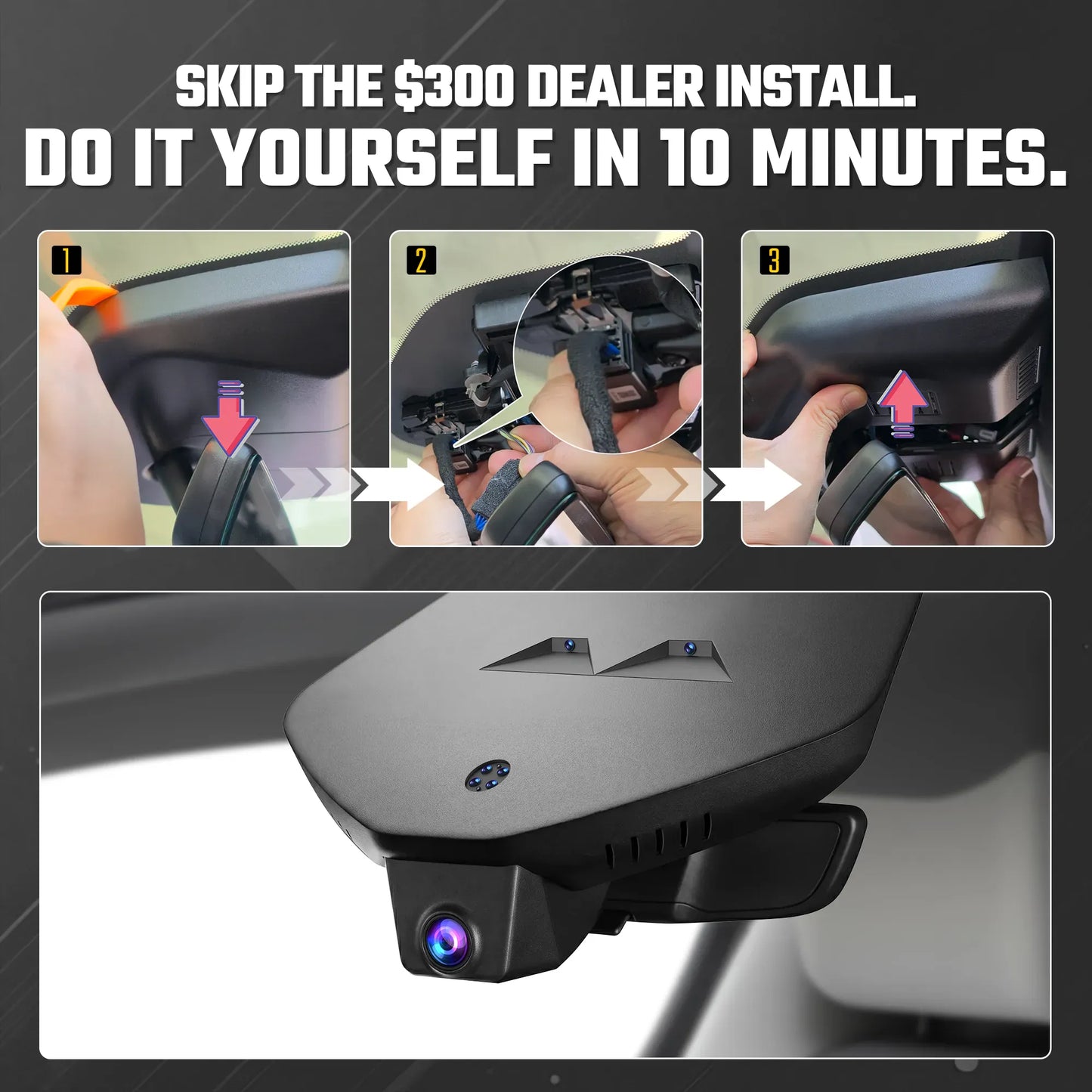 Premium Hidden 4K Dash Cam for Cadillac Escalade 2021-2026 Invisible Luxury