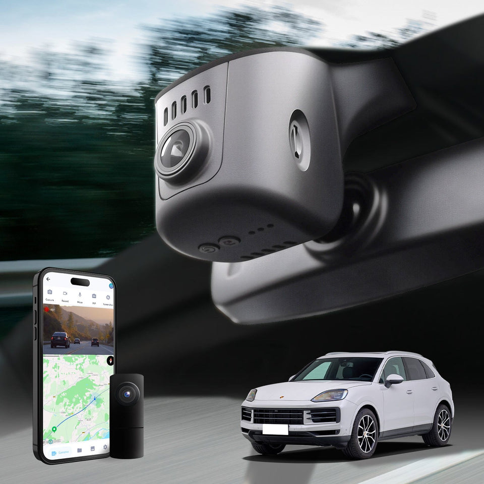 OEM-Style 4K Front Dash Cam for Porsche Cayenne (E3) 2019–2024, 911 (992) 2020–2024, Panamera (971) 2017–2024 & Taycan 2020–2024