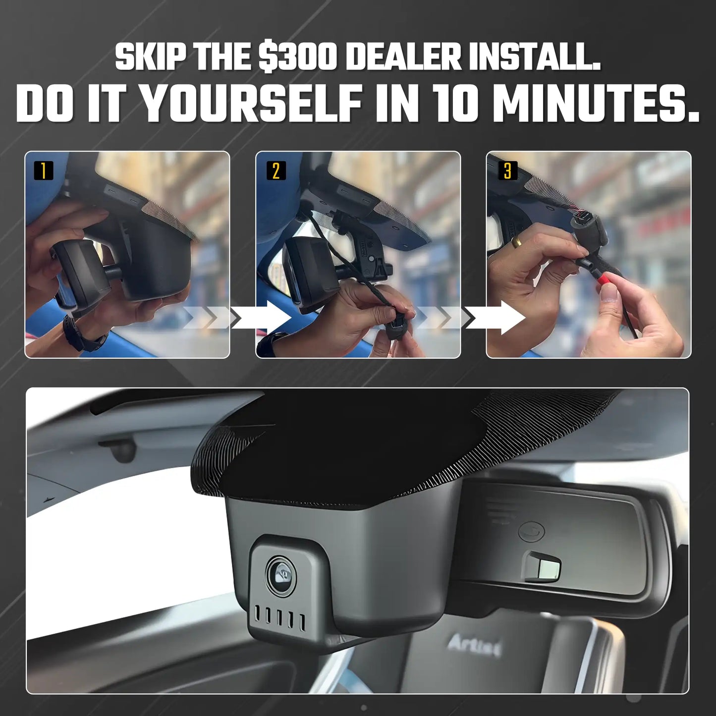 Fuvymyt Dodge Challenger Dash Cam | OEM Style 4K UHD Premium Integrated Dashcam [2015-2023]
