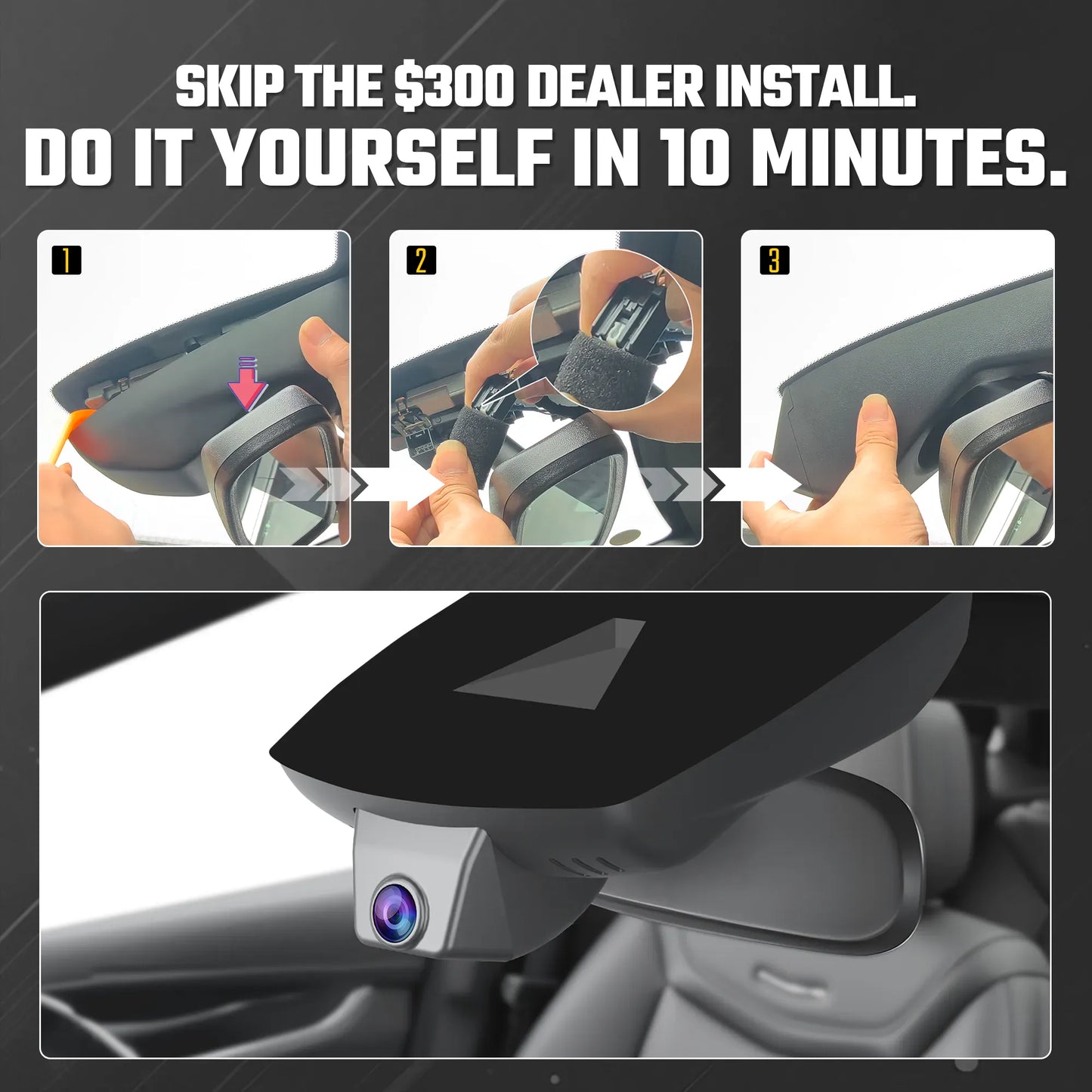 Premium Hidden 4K Dash Cam for Chevy Silverado | OEM Mirror Mount [2021-2026]