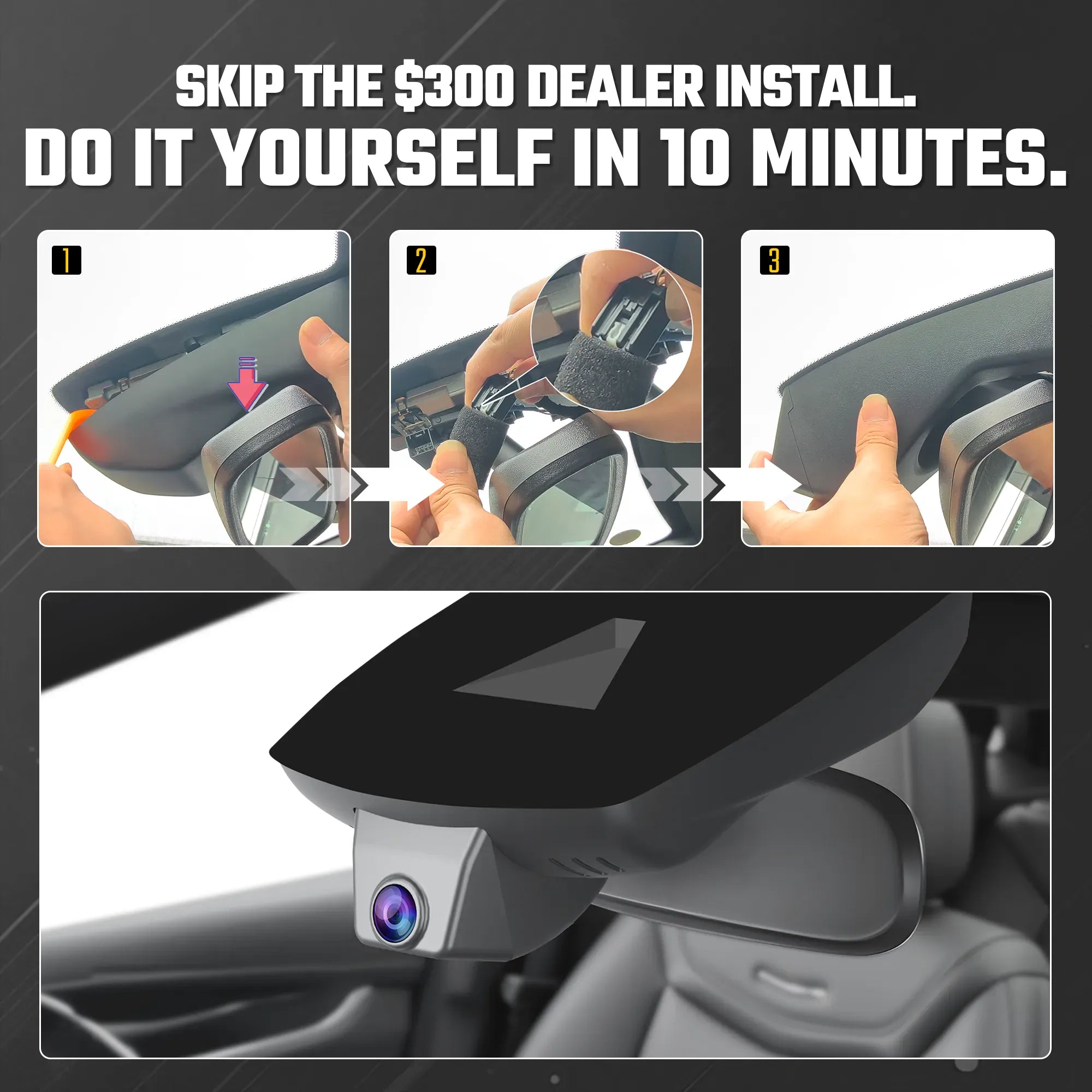 Premium Hidden 4K Dash Cam for Chevy Silverado | OEM Mirror Mount [2021-2026]