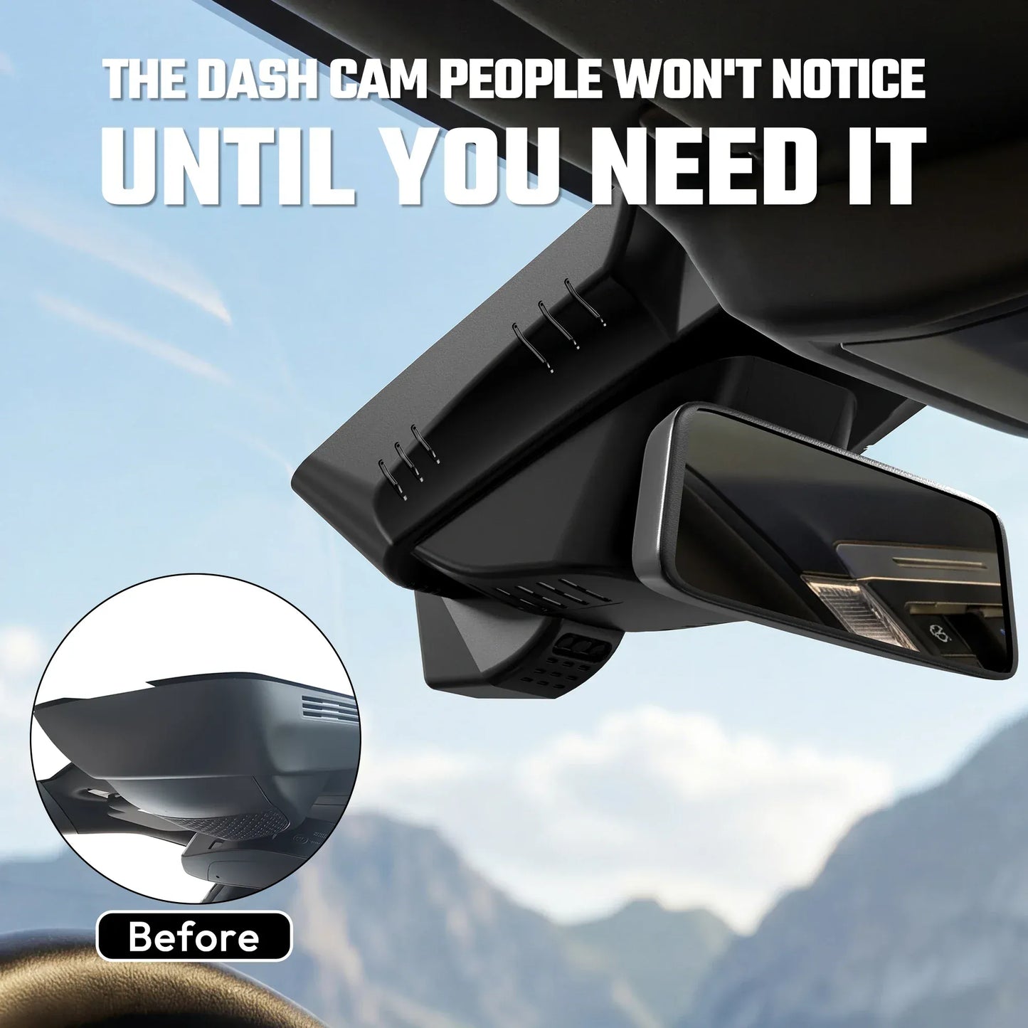 Premium 4K OEM Dash Cam for Dodge RAM 1500 2019-2024 Invisible Dashcam