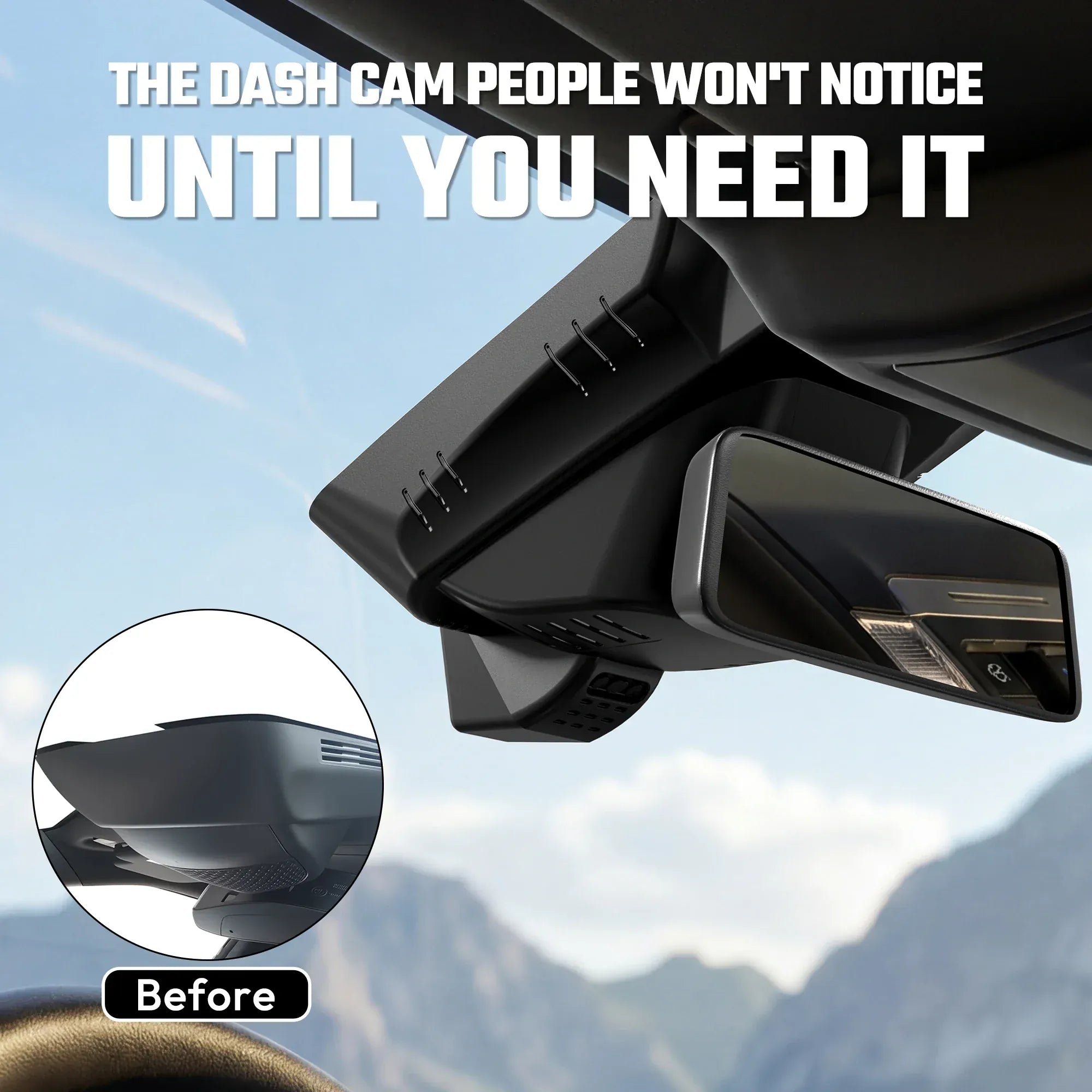 Premium 4K OEM Dash Cam for Dodge RAM 1500 2019-2024 Invisible Dashcam