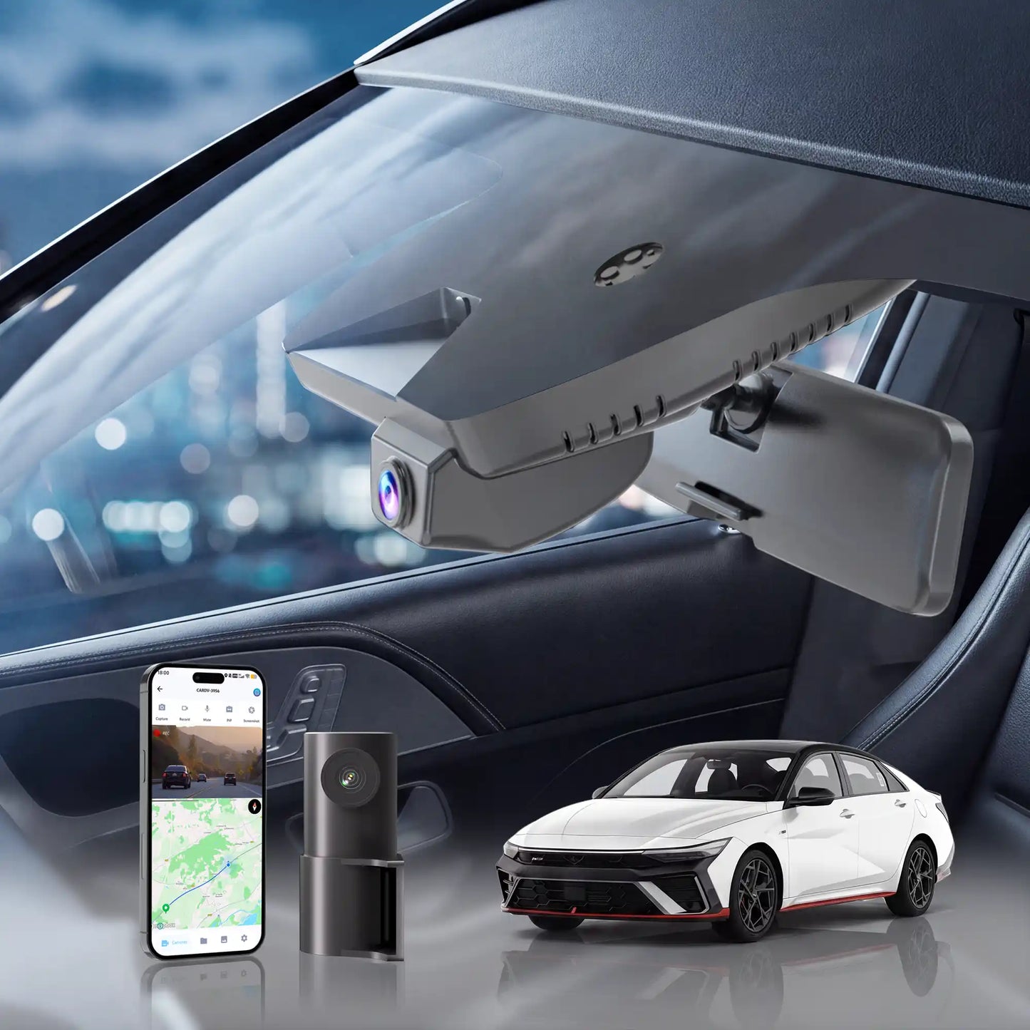Fuvymyt Hyundai Elantra Dash Cam OEM Style 4K UHD Premium Integrated Dashcam [2021-2026]
