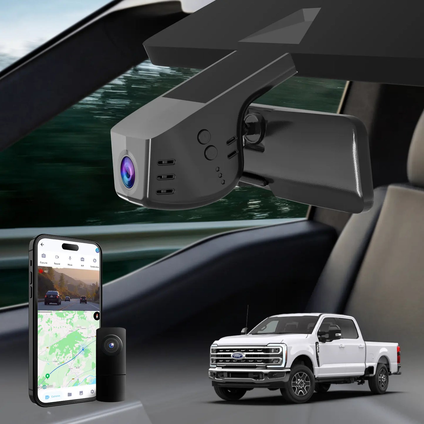 Premium 4K OEM Dash Cam for Ford F350 Super Duty | Invisible Dashcam [2018-2025]