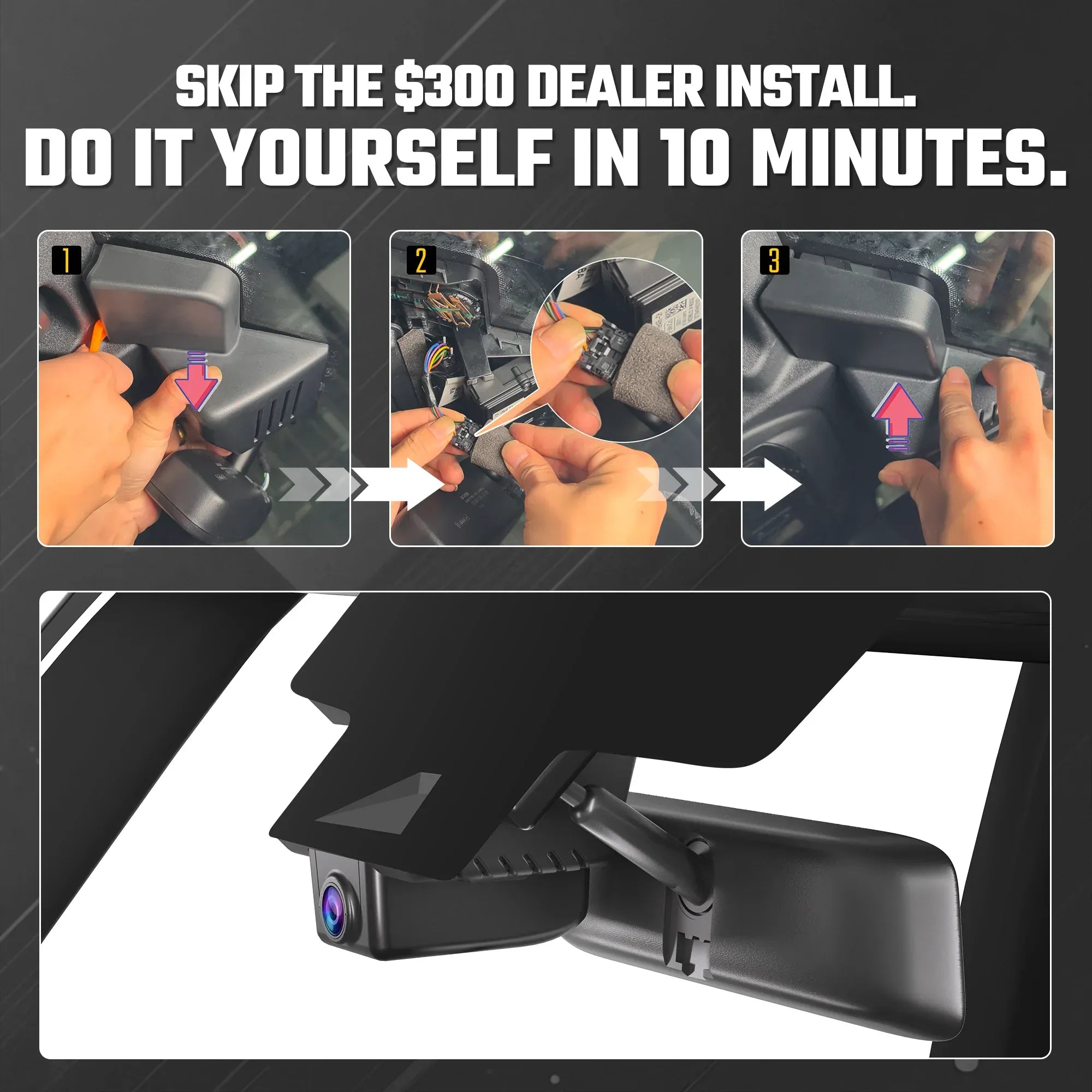 Premium 4K OEM Dash Cam for Ford F350 Super Duty 2018-2025 Invisible Dashcam