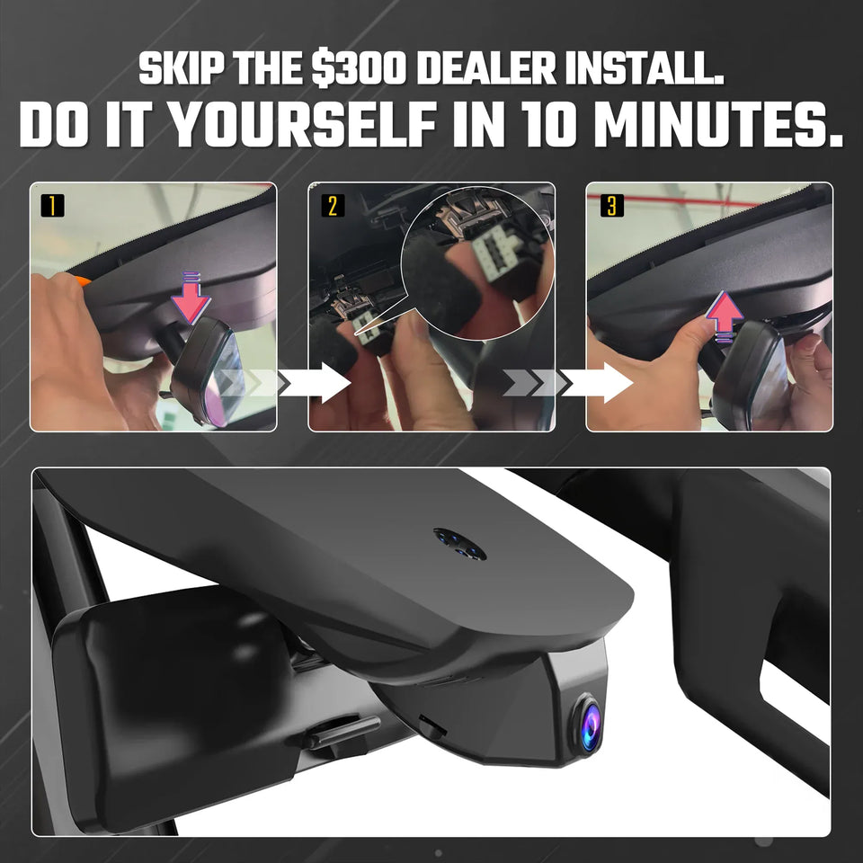 Premium 4K Dash Cam for GMC Sierra | OEM Mirror Mount Dash Cam [2021-2026]