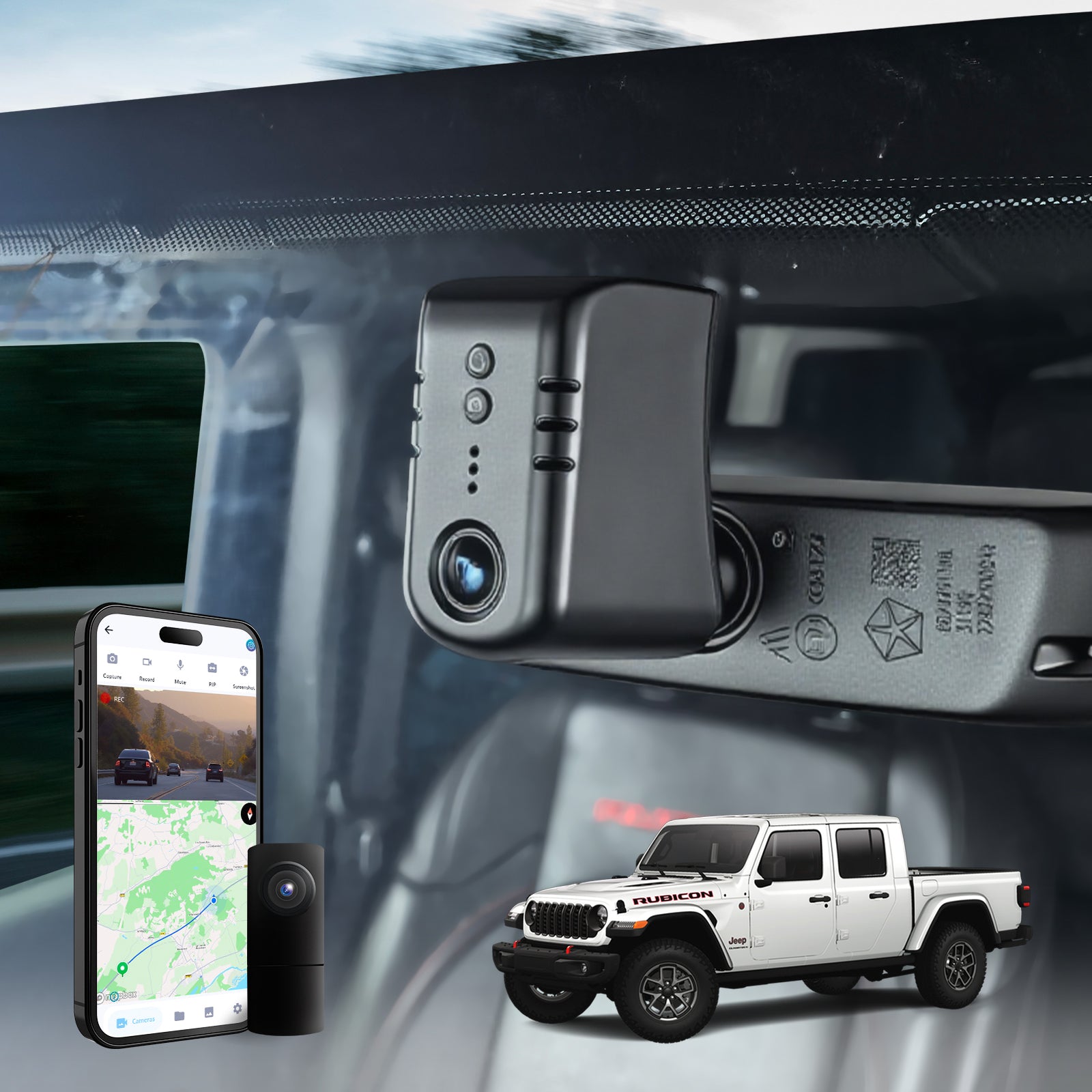 Fuvymyt OEM-Integrated Dashcam for Jeep Gladiator JT & Wrangler (2018–2025)