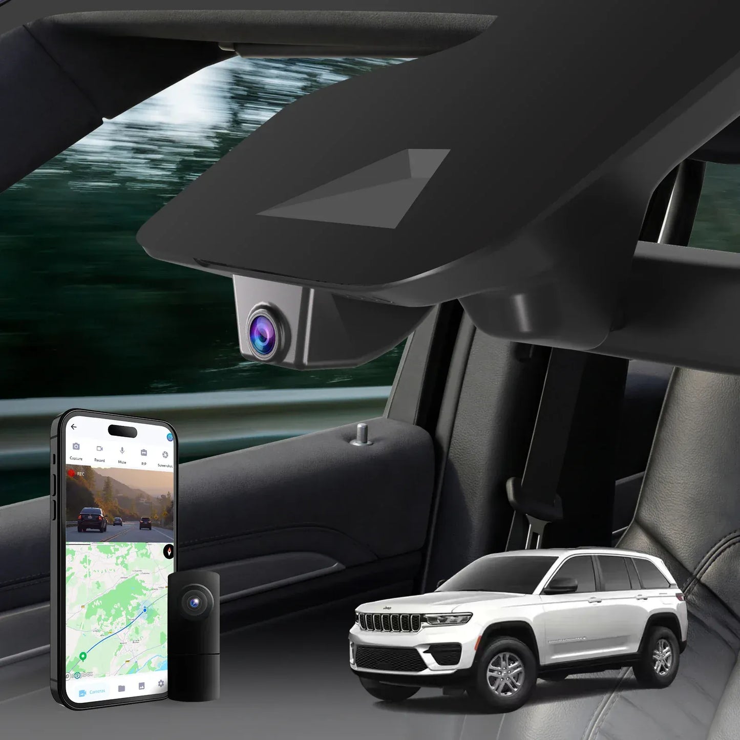 Premium 4K Dash Cam for Jeep Grand Cherokee | OEM Style Dashcam [2022-2026]