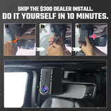 Premium Hidden 4K Dash Cam for Jeep Wrangler | OEM Mirror Mount [2018-2024]