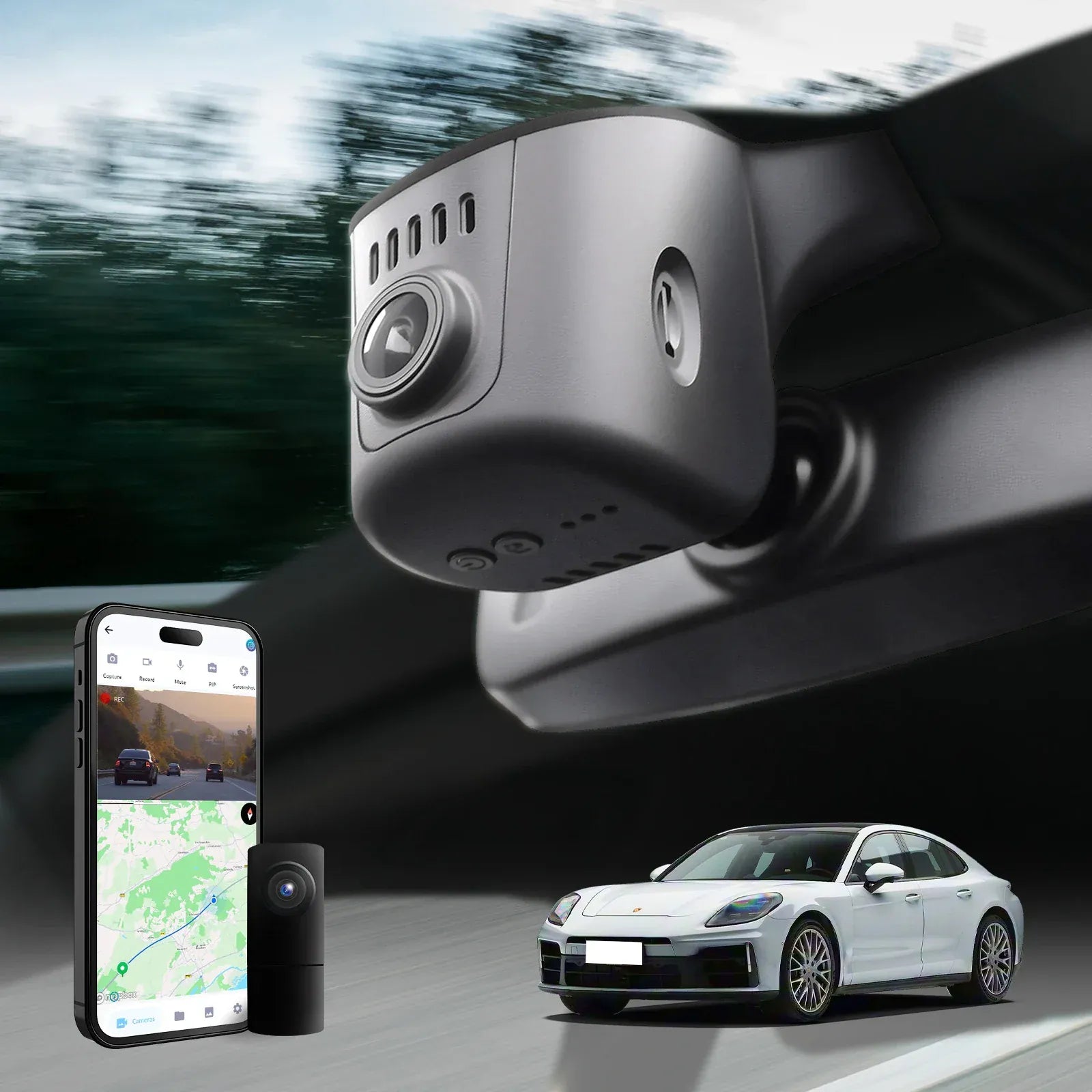 Fuvymyt Porsche Panamera Dash Cam OEM Style 4K UHD Premium Integrated Dashcam [2020-2024]