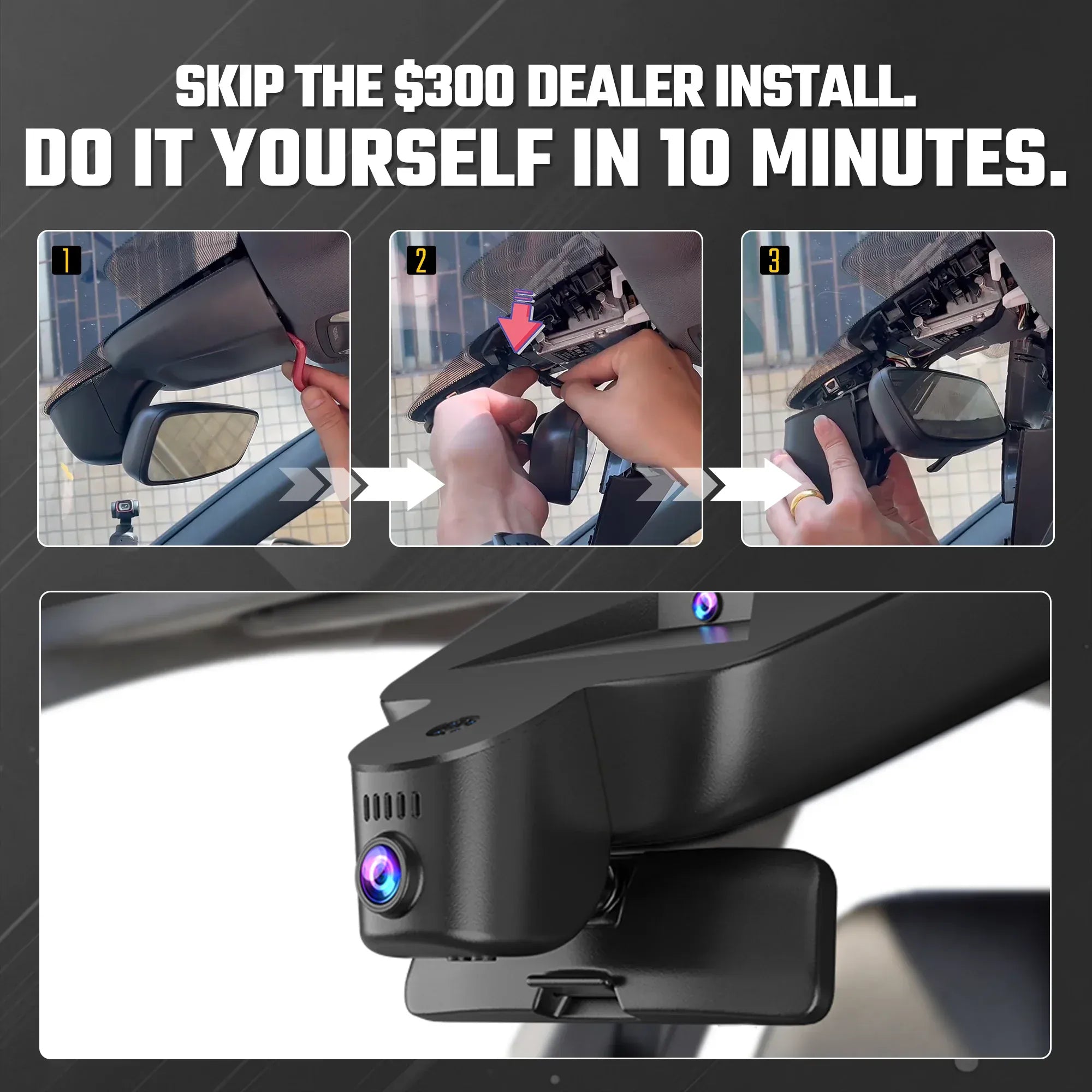 Fuvymyt Porsche Taycan Dash Cam OEM Style 4K UHD Premium Integrated Dashcam [2020-2024]