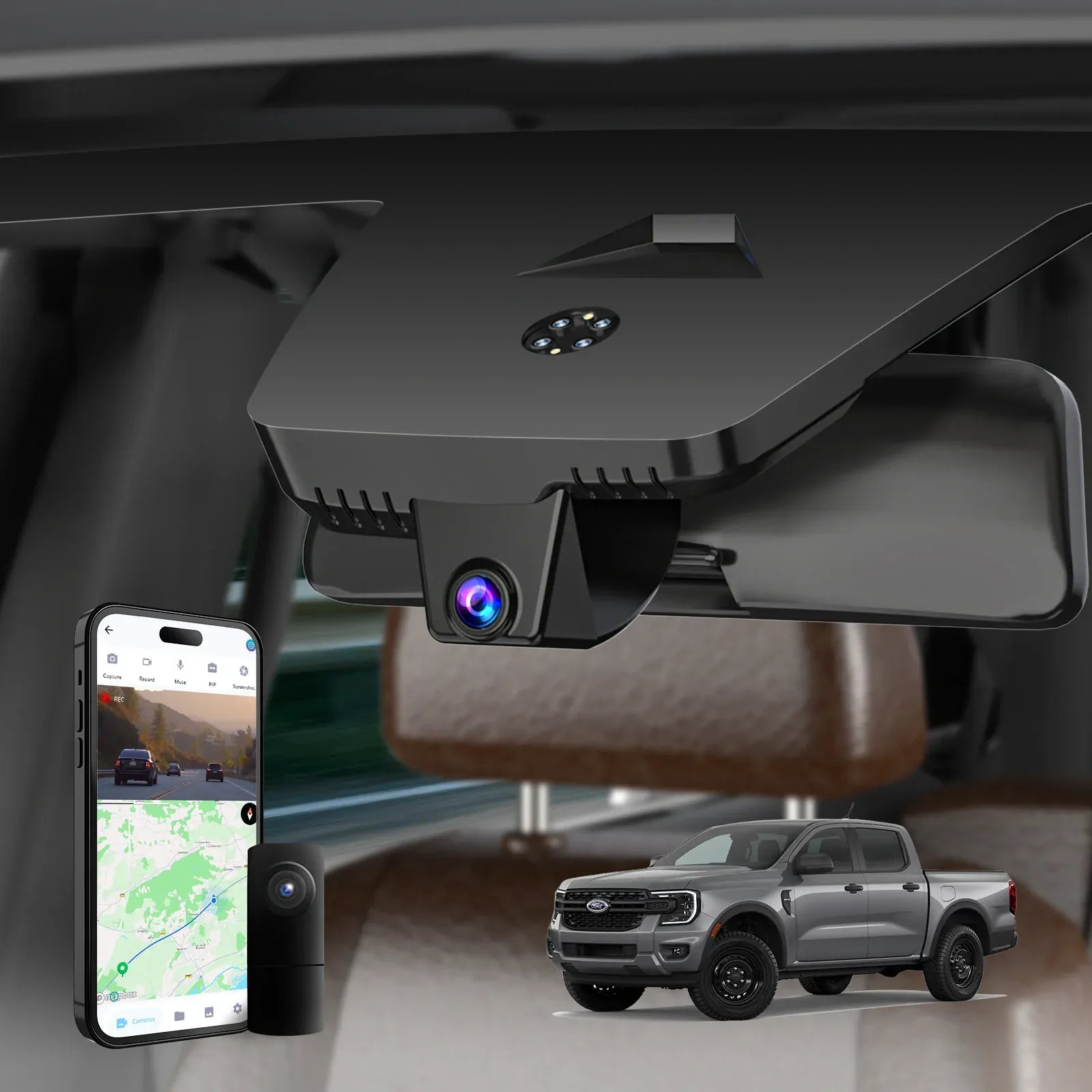 Premium 4K OEM Dash Cam for Ford Ranger 2024-2025 Invisible Dashcam