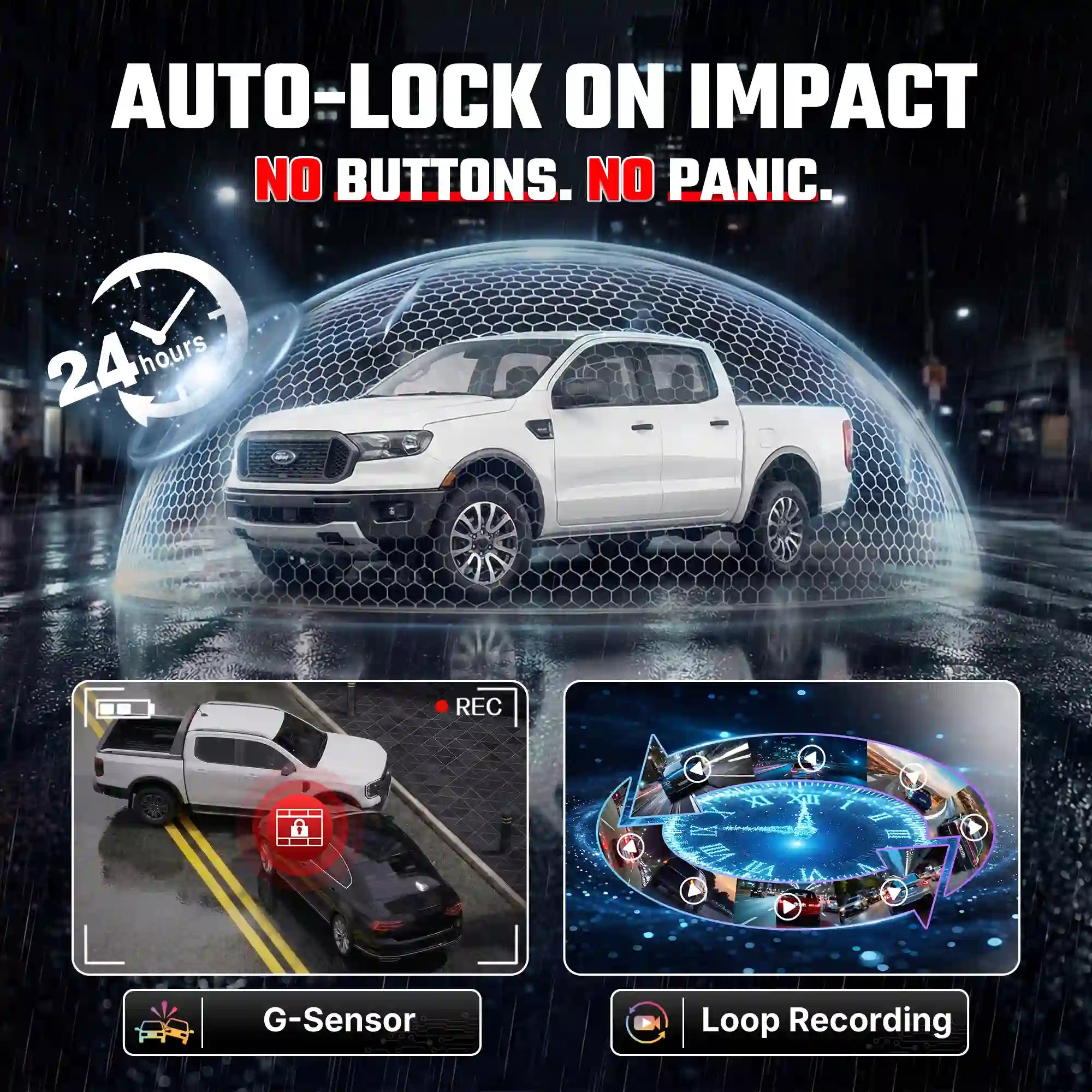 Premium 4K OEM Dash Cam for Ford Ranger 2024-2025 Invisible Dashcam