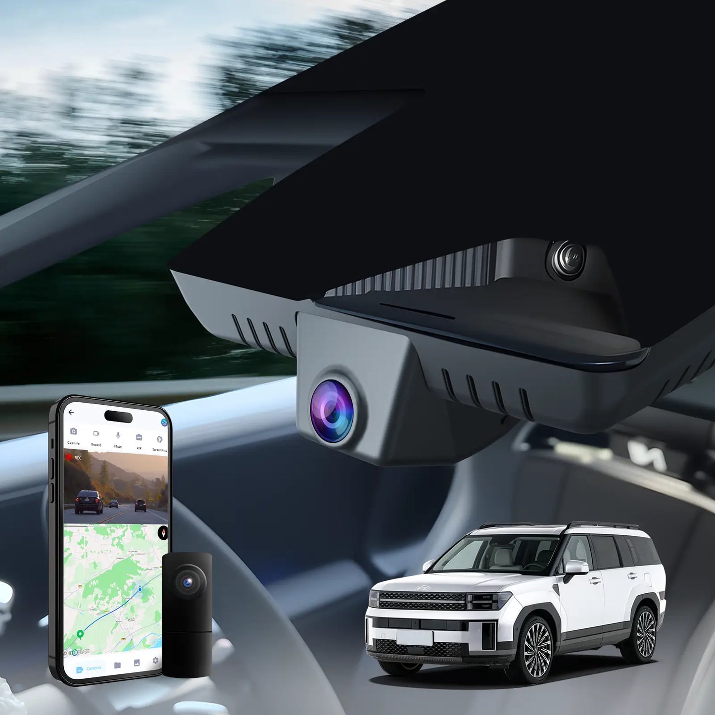 Fuvymyt Hyundai Santa Fe Dash Cam OEM Style 4K UHD Premium Integrated Dashcam [2024-2026]
