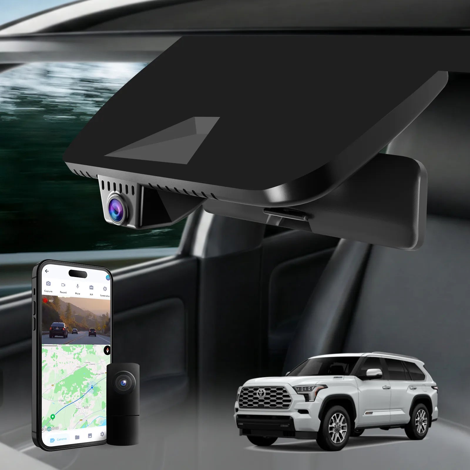 Premium 4K OEM Dash Cam for Toyota Sequoia | Invisible Dashcam [2019-2024]