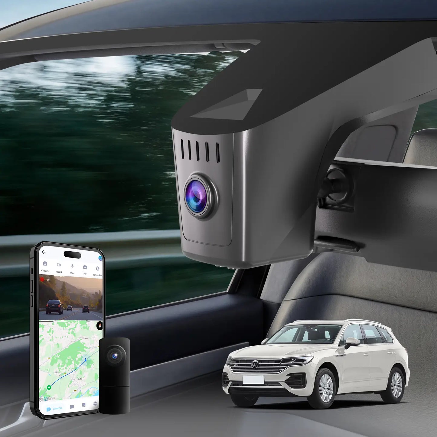 Fuvymyt Volkswagen Touareg Dash Cam OEM Style 4K UHD Premium Integrated Dashcam