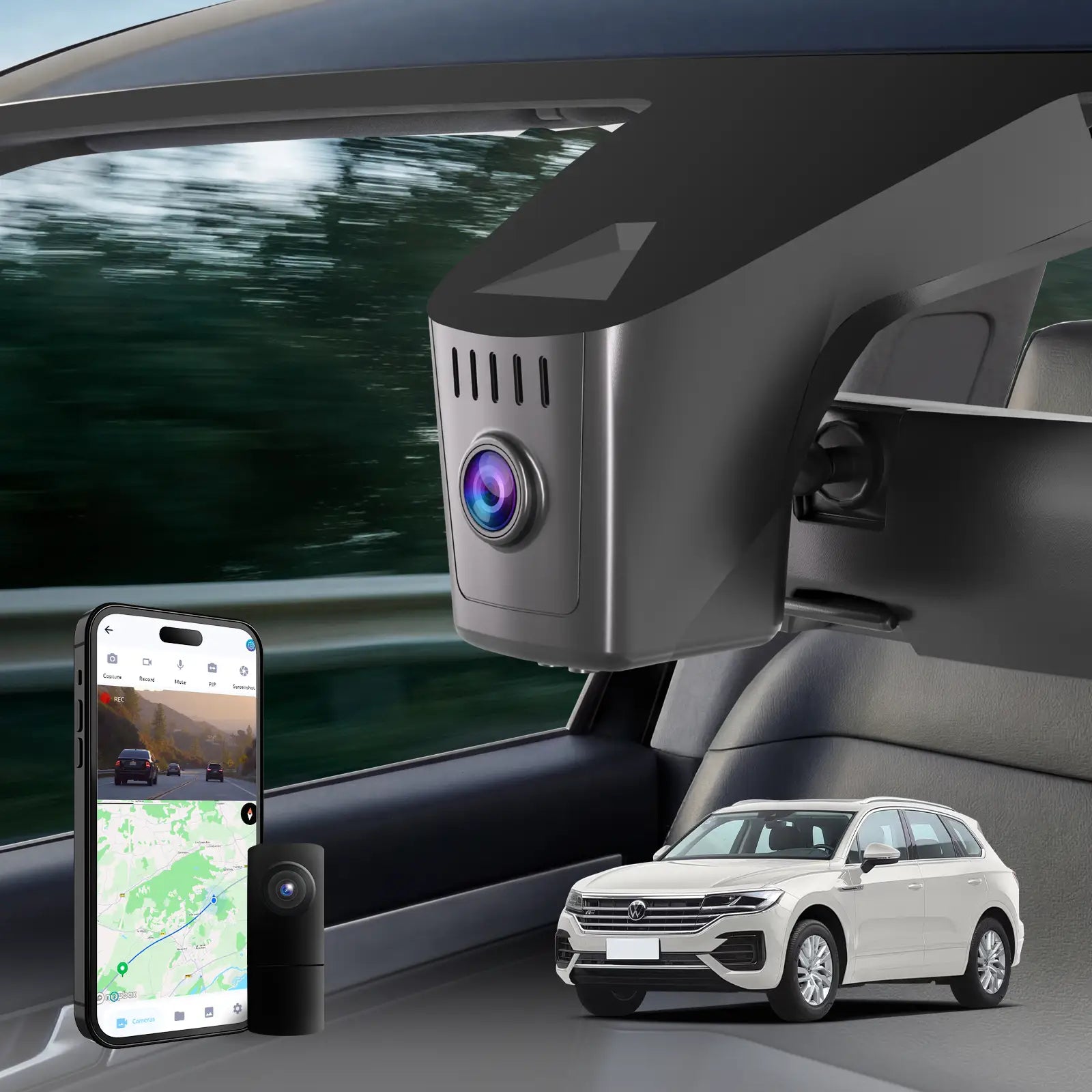 Fuvymyt Volkswagen Touareg Dash Cam OEM Style 4K UHD Premium Integrated Dashcam
