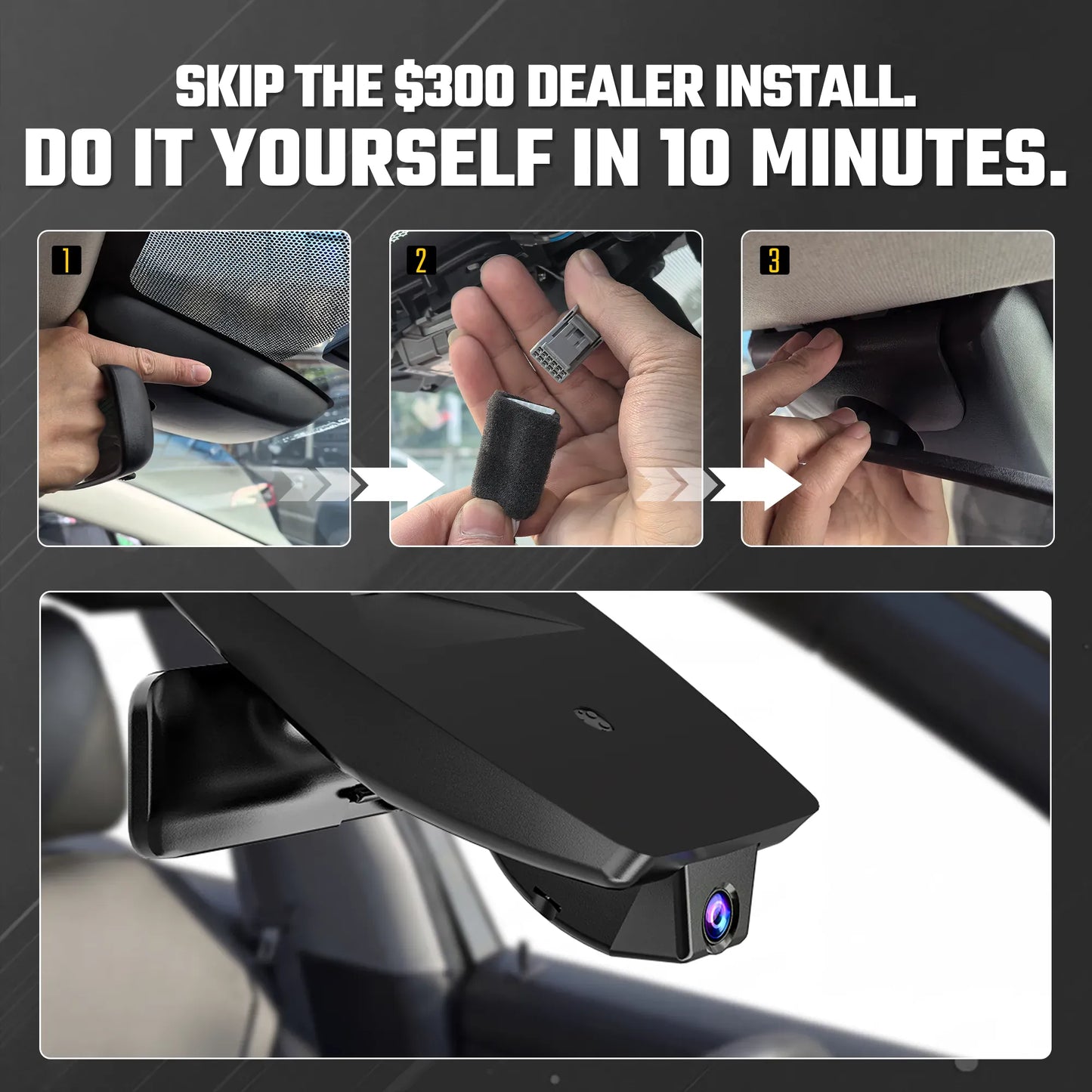 Premium 4K OEM Dash Cam for Toyota RAV4 | Invisible Mirror Mount Dashcam [2019-2025]