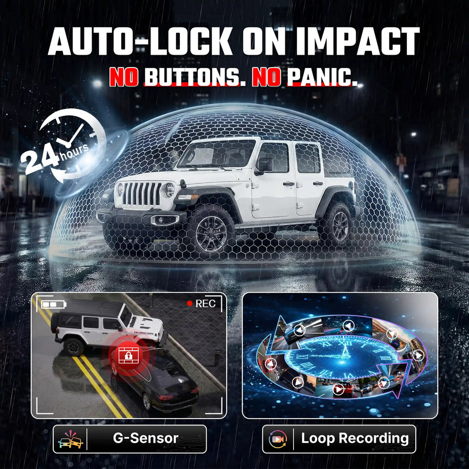 Premium Hidden 4K Dash Cam for Jeep Wrangler | OEM Mirror Mount [2018-2023]