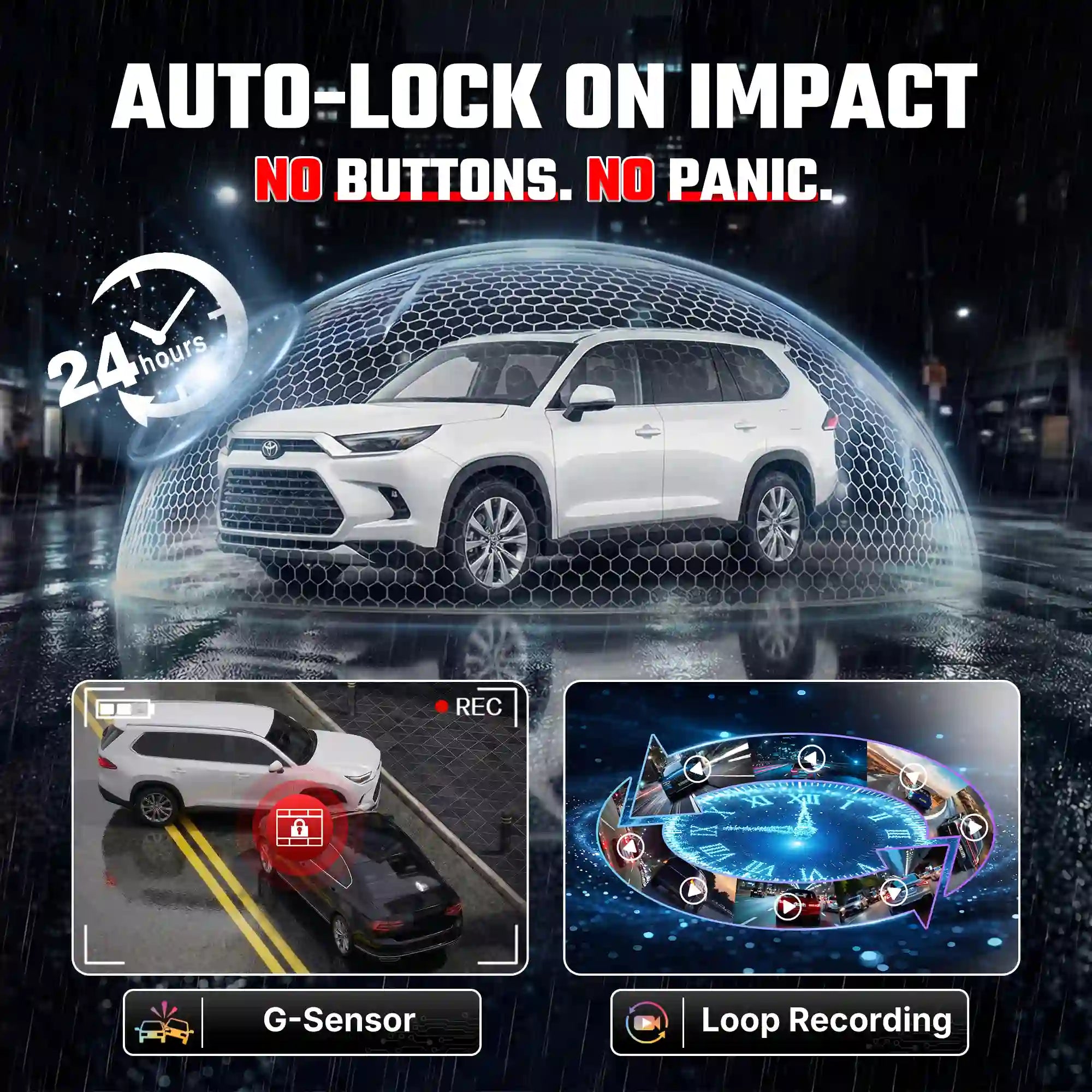 Fuvymyt Toyota Grand Highlander Dash Cam OEM Style 4K UHD Premium Integrated Dashcam [2024-2026]