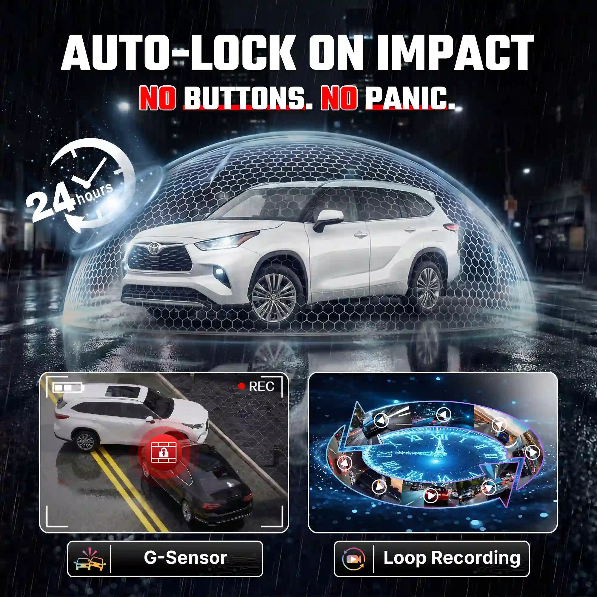 Fuvymyt Toyota Highlander Dash Cam OEM Style 4K UHD Premium Integrated Dashcam [2018-2026]