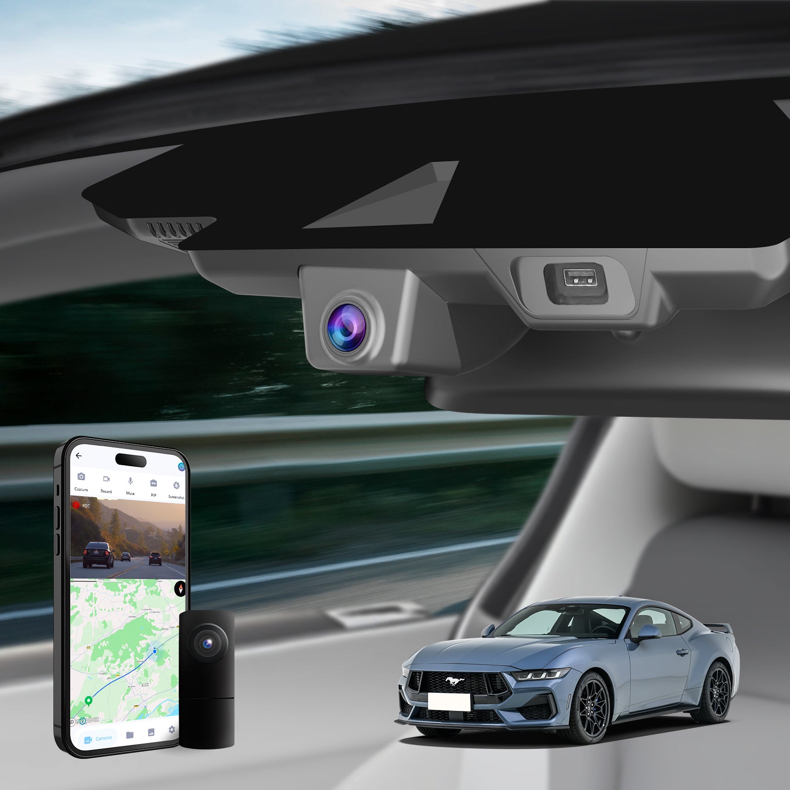 Fuvymyt OEM-Fit 4K Dash Cam for Ford (F-150, F-250, F-350, Mustang Mach-E | 2019–2025)