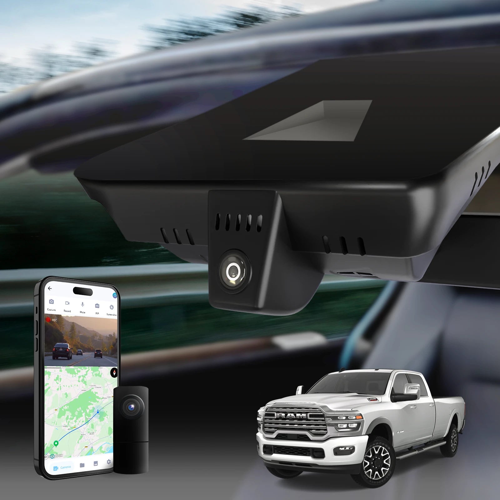 Fuvymyt OEM Dashcam for Dodge Challenger, SRT Hellcat & RAM (2017–2024)