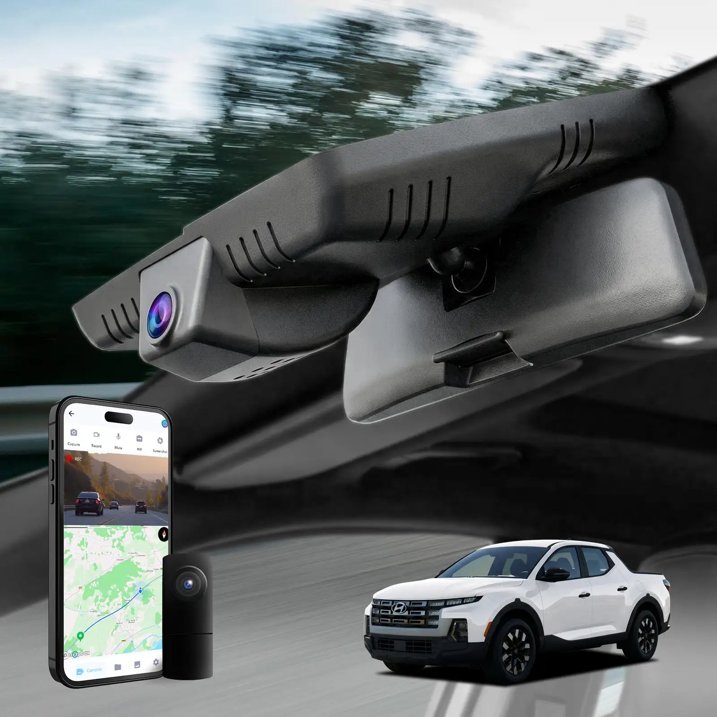 Fuvymyt Hyundai Santa Cruz Dash Cam OEM Style 4K UHD Premium Integrated Dashcam [2022-2026]