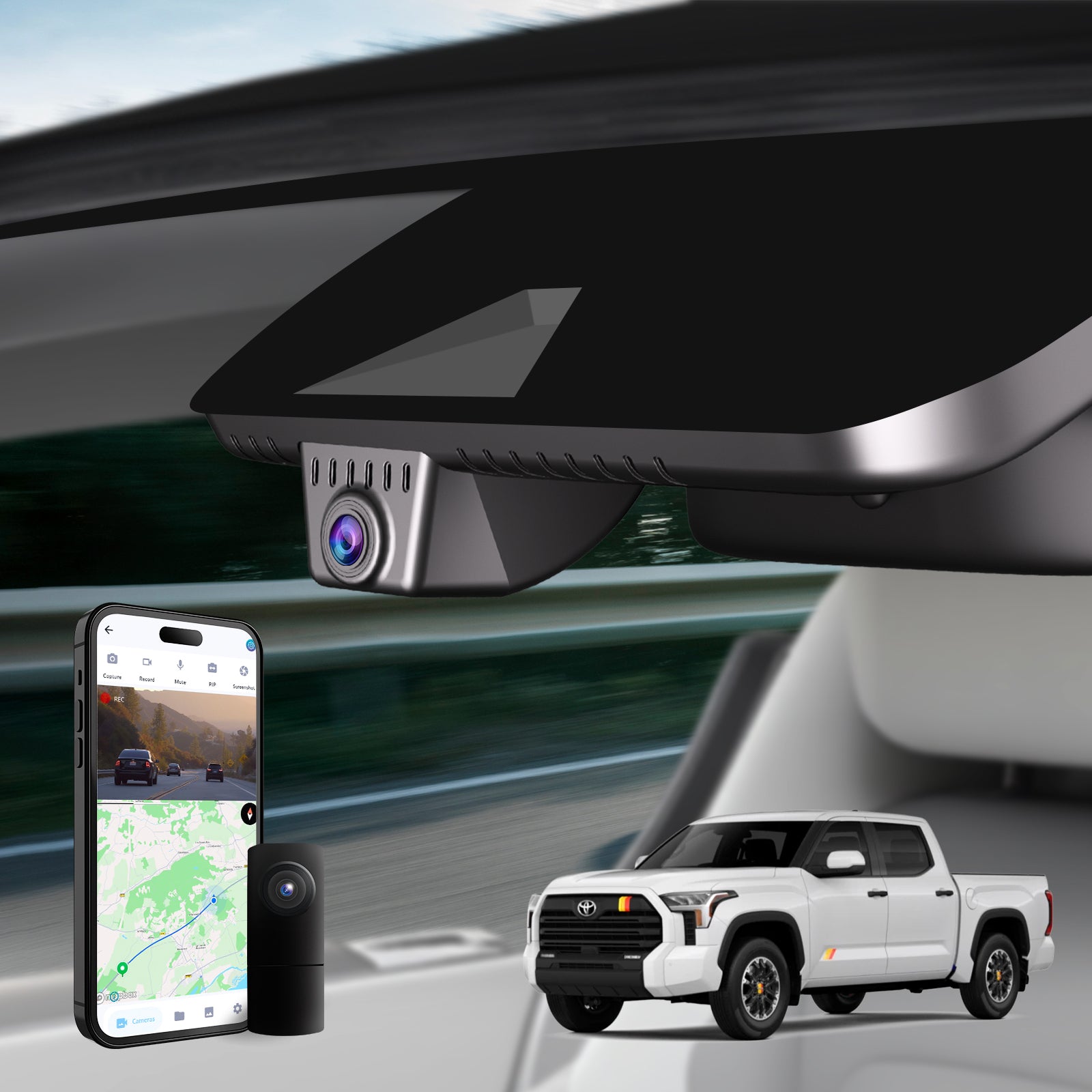 OEM 4K Dashcam for Toyota | Fits Tacoma, Tundra, RAV4, Prius, Camry & Corolla