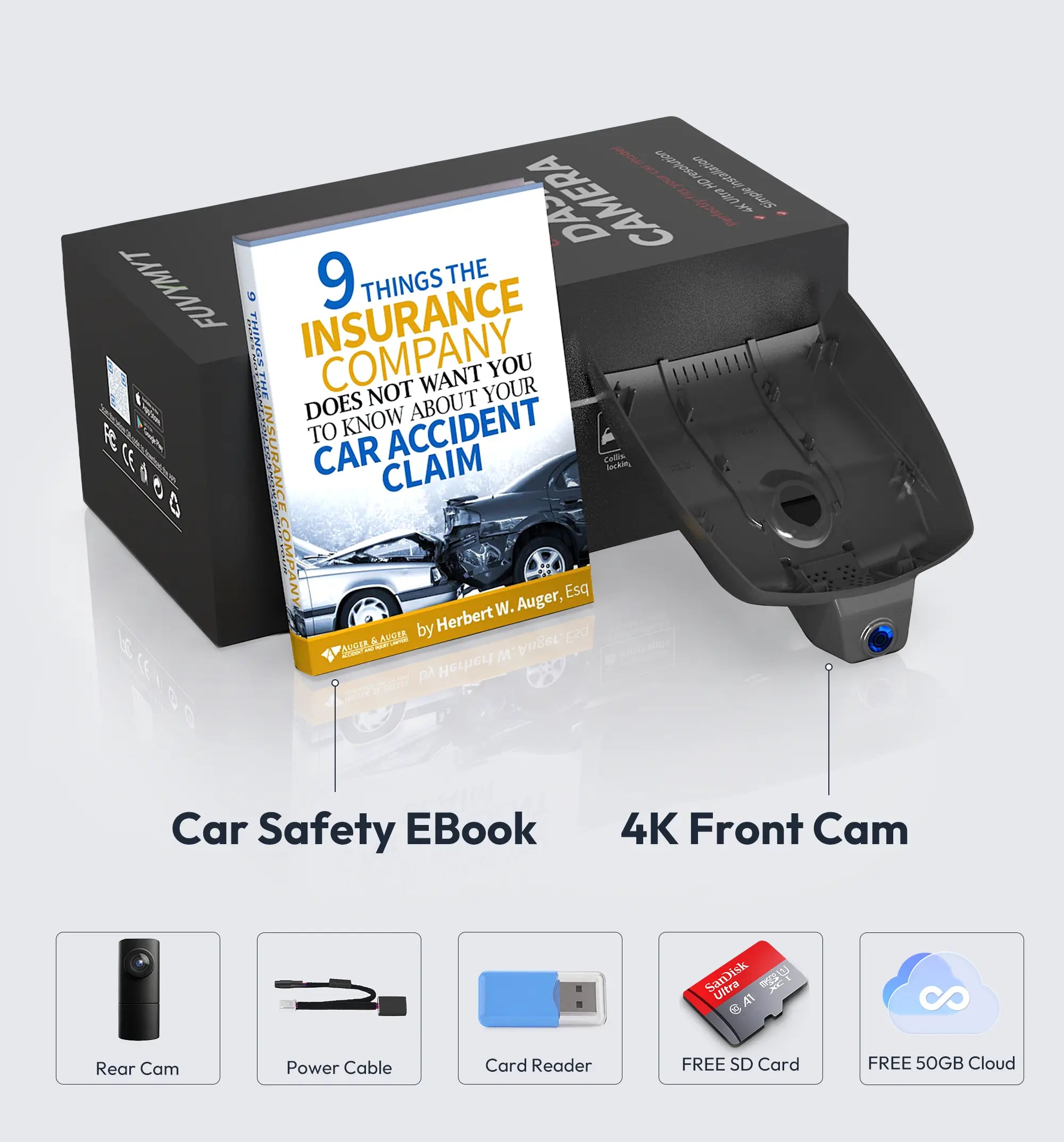 What's in the box - Fuvymyt dash cam package contents